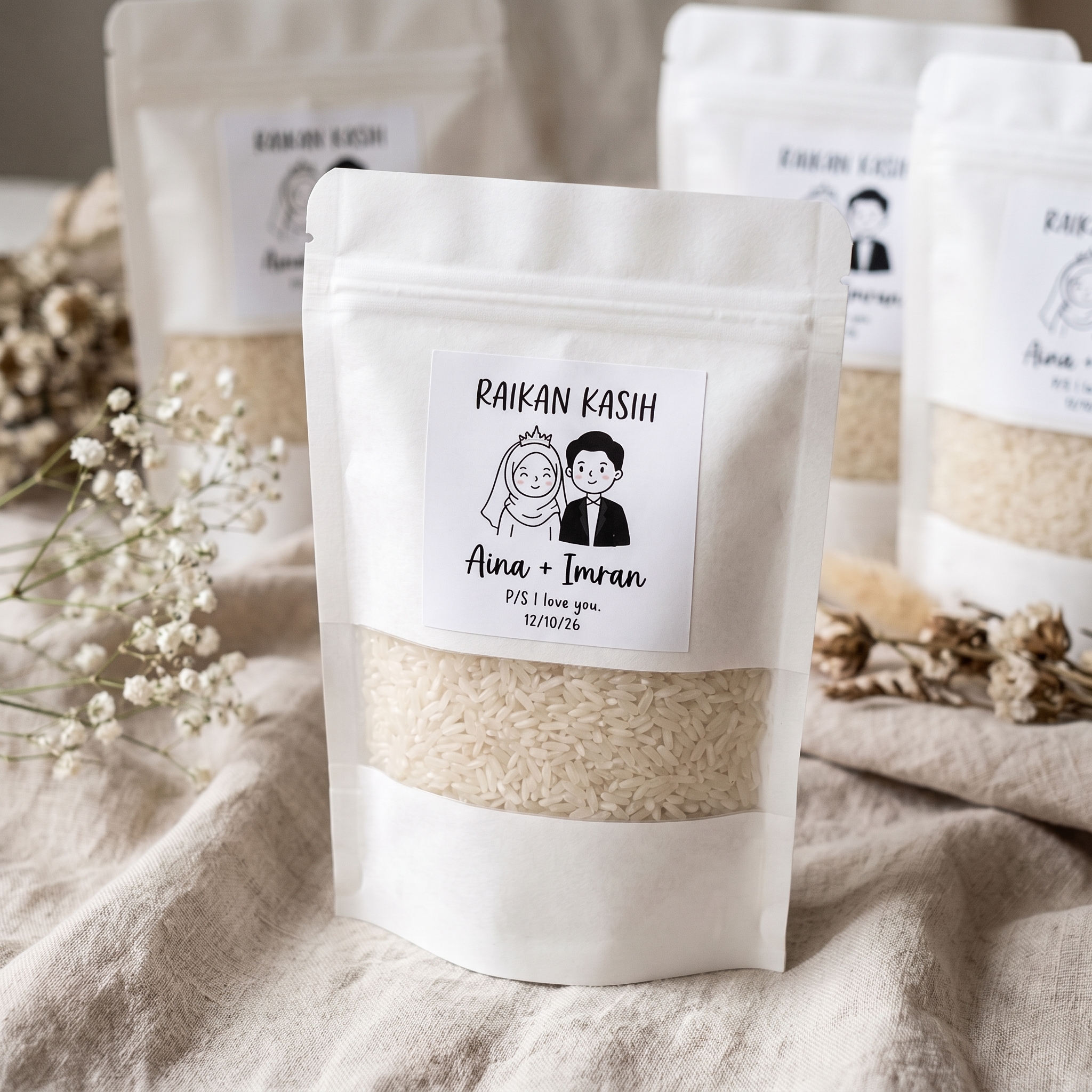 Doorgift Kahwin Set Beras 50g